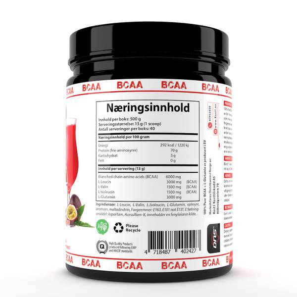 BCAA + L-Glutamin Strawberry Passion - 500 gram