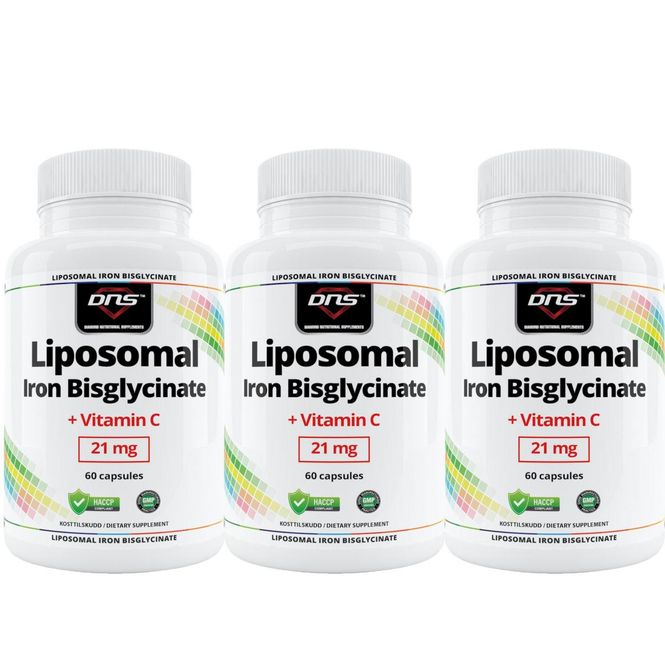 Hovedbilde 3-pack Liposomal Iron Bisglycinate + Vitamin C - 3 x 60 kapsler