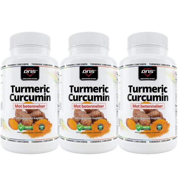 3-Pack Gurkemeie Turmeric - Curcumin - 3 x 60 kapsler