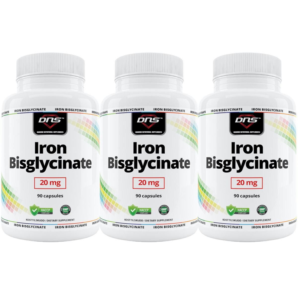 3-pack Iron Bisglycinate 20 mg - 90 kapsler