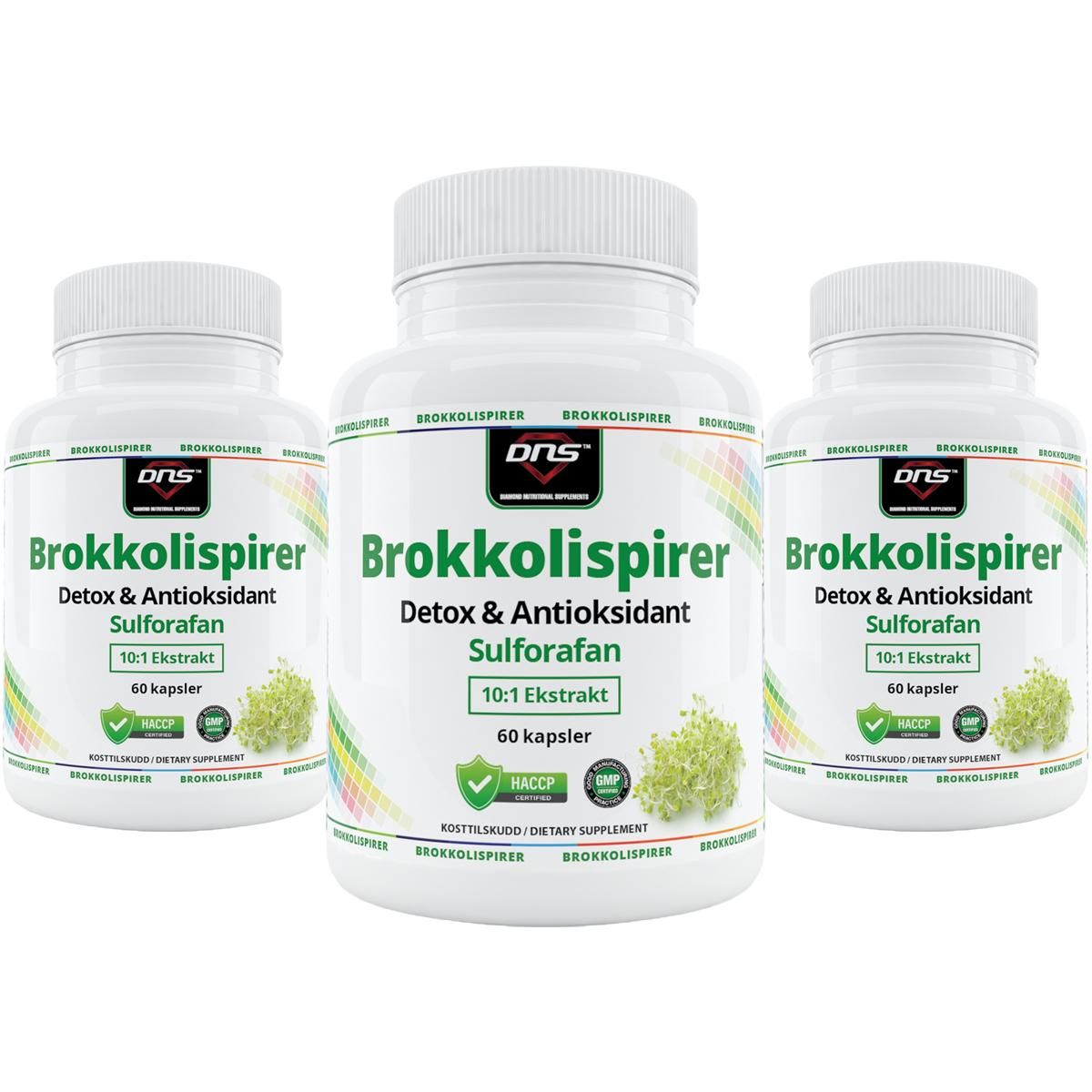 3-pack Brokkolispirer - 3 x 60 kapsler