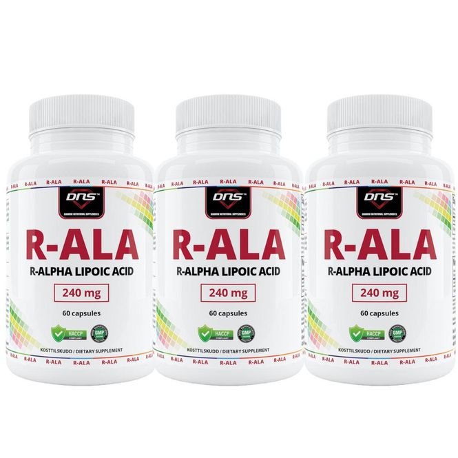 Hovedbilde 3-pack R-ALA - R-alfa-liponsyre - 3 x 60 kapsler 