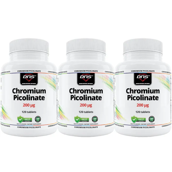 Hovedbilde 3-pack Chromium Picolinate Blood Sugar Support - 3 x 120 tabletter