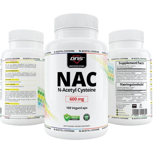 NAC N-Acetyl Cysteine 600 mg - 100 kapsler