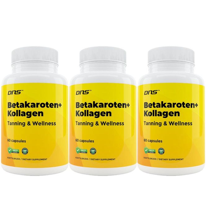 Hovedbilde 3-pack Betakaroten + Collagen + Vitamin C - 3 x 60 kapsler