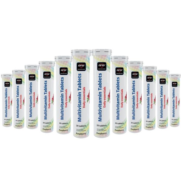 12-pack Multivitamin - Raspberry - 20 Brusetabletter