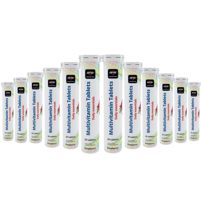 Hovedbilde 12-pack Multivitamin - Raspberry - 20 Brusetabletter