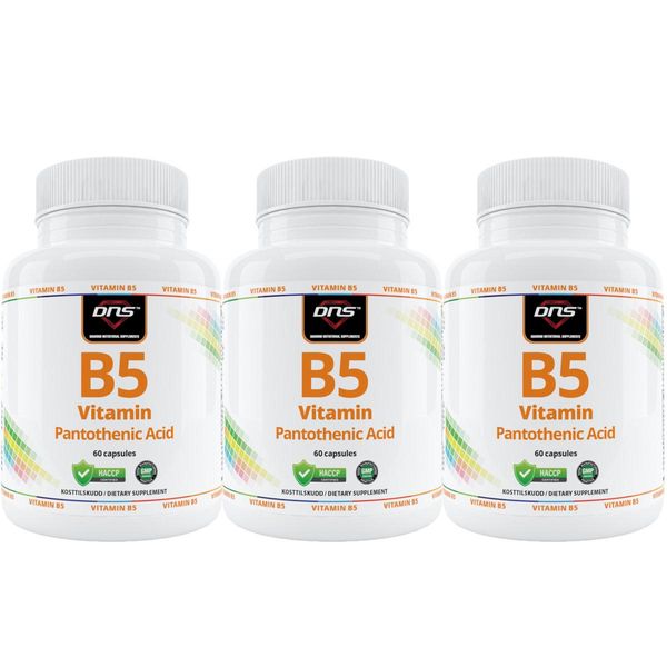 3-pack Vitamin B5 Pantotensyre - 3 x 60 kapsler