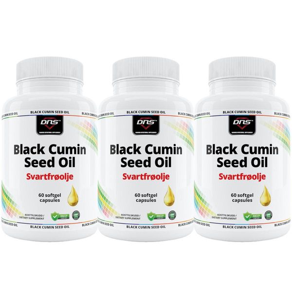 3-pack Black Cumin Seed Oil - Svartfrøolje - 3 x 60 kapsler