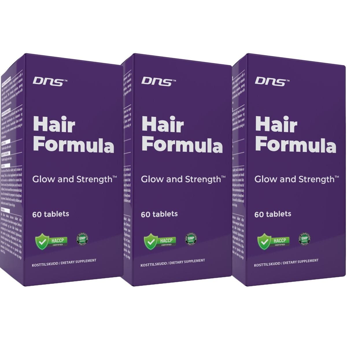 3-pack Hair Formula Glow & Strength - 3 x 60 tabletter